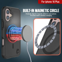Load image into Gallery viewer, PunkCase iPhone 16 Plus Case, [Spartan 2.0 Series] Clear Rugged Heavy Duty Cover W/Built in Screen Protector [Black]
