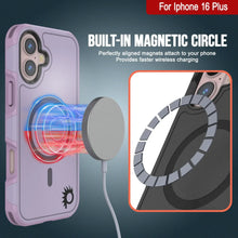 Load image into Gallery viewer, PunkCase iPhone 16 Plus Case, [Spartan 2.0 Series] Clear Rugged Heavy Duty Cover W/Built in Screen Protector [lilac]
