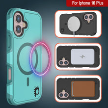 Load image into Gallery viewer, PunkCase iPhone 16 Plus Case, [Spartan 2.0 Series] Clear Rugged Heavy Duty Cover W/Built in Screen Protector [Blue]
