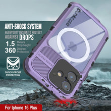 Load image into Gallery viewer, iPhone 16 Plus Metal Extreme 2.0 Series Aluminum Waterproof Case IP68 W/Buillt in Screen Protector [Purple]
