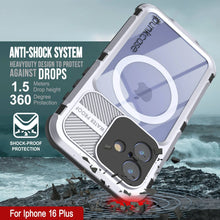 Load image into Gallery viewer, iPhone 16 Plus Metal Extreme 2.0 Series Aluminum Waterproof Case IP68 W/Buillt in Screen Protector [White]
