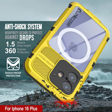 Load image into Gallery viewer, iPhone 16 Plus Metal Extreme 2.0 Series Aluminum Waterproof Case IP68 W/Buillt in Screen Protector [Yellow]
