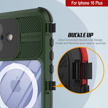 Load image into Gallery viewer, iPhone 16 Plus Metal Extreme 2.0 Series Aluminum Waterproof Case IP68 W/Buillt in Screen Protector [Dark-Green]
