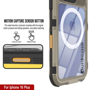 iPhone 16 Plus Metal Extreme 2.0 Series Aluminum Waterproof Case IP68 W/Buillt in Screen Protector [Gold]