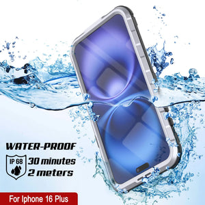 iPhone 16 Plus Metal Extreme 2.0 Series Aluminum Waterproof Case IP68 W/Buillt in Screen Protector [White]