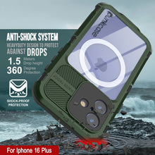 Load image into Gallery viewer, iPhone 16 Plus Metal Extreme 2.0 Series Aluminum Waterproof Case IP68 W/Buillt in Screen Protector [Dark-Green]
