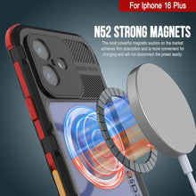 Load image into Gallery viewer, iPhone 16 Plus Metal Extreme 2.0 Series Aluminum Waterproof Case IP68 W/Buillt in Screen Protector [Black-Red]

