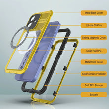 Load image into Gallery viewer, iPhone 16 Plus Metal Extreme 2.0 Series Aluminum Waterproof Case IP68 W/Buillt in Screen Protector [Yellow]
