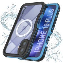 Load image into Gallery viewer, iPhone 16 Plus Waterproof IP68 Case, Punkcase [Light blue] [StudStar Series] [Slim Fit] [Dirtproof]
