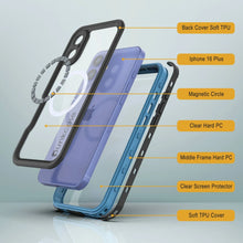 Load image into Gallery viewer, iPhone 16 Plus Waterproof IP68 Case, Punkcase [Light blue] [StudStar Series] [Slim Fit] [Dirtproof]
