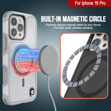 Load image into Gallery viewer, PunkCase iPhone 16 Pro Case, [Spartan 2.0 Series] Clear Rugged Heavy Duty Cover W/Built in Screen Protector [white]
