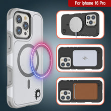 Load image into Gallery viewer, PunkCase iPhone 16 Pro Case, [Spartan 2.0 Series] Clear Rugged Heavy Duty Cover W/Built in Screen Protector [white]
