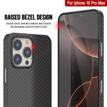 Load image into Gallery viewer, Punkcase iPhone 16 Pro Max Carbon Fiber Case [AramidShield Series] Ultra Slim &amp; Light Kevlar [Black]
