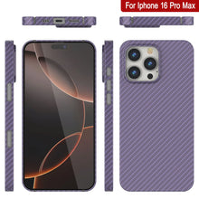 Load image into Gallery viewer, Punkcase iPhone 16 Pro Max Carbon Fiber Case [AramidShield Series] Ultra Slim &amp; Light Kevlar [Lilac]
