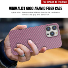 Load image into Gallery viewer, Punkcase iPhone 16 Pro Max Carbon Fiber Case [AramidShield Series] Ultra Slim &amp; Light Kevlar [Pink]
