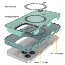 Load image into Gallery viewer, PunkCase iPhone 16 Pro Max Case, [Spartan 2.0 Series] Clear Rugged Heavy Duty Cover W/Built in Screen Protector [teal]
