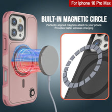 Load image into Gallery viewer, PunkCase iPhone 16 Pro Max Case, [Spartan 2.0 Series] Clear Rugged Heavy Duty Cover W/Built in Screen Protector [pink]
