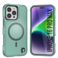 Load image into Gallery viewer, PunkCase iPhone 16 Pro Max Case, [Spartan 2.0 Series] Clear Rugged Heavy Duty Cover W/Built in Screen Protector [teal]
