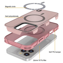 Load image into Gallery viewer, PunkCase iPhone 16 Pro Max Case, [Spartan 2.0 Series] Clear Rugged Heavy Duty Cover W/Built in Screen Protector [pink]
