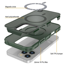 Load image into Gallery viewer, PunkCase iPhone 16 Pro Max Case, [Spartan 2.0 Series] Clear Rugged Heavy Duty Cover W/Built in Screen Protector [dark green]
