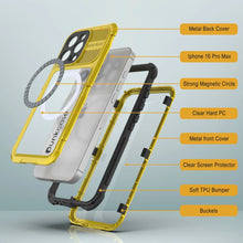Load image into Gallery viewer, iPhone 16 Pro Max Metal Extreme 2.0 Series Aluminum Waterproof Case IP68 W/Buillt in Screen Protector [Yellow]
