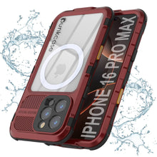 Load image into Gallery viewer, iPhone 16 Pro Max Metal Extreme 2.0 Series Aluminum Waterproof Case IP68 W/Buillt in Screen Protector [Red-Black]
