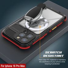 Load image into Gallery viewer, iPhone 16 Pro Max Metal Extreme 2.0 Series Aluminum Waterproof Case IP68 W/Buillt in Screen Protector [Black-Red]
