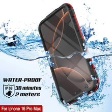 Load image into Gallery viewer, iPhone 16 Pro Max Metal Extreme 2.0 Series Aluminum Waterproof Case IP68 W/Buillt in Screen Protector [Black-Red]
