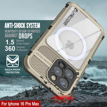 Load image into Gallery viewer, iPhone 16 Pro Max Metal Extreme 2.0 Series Aluminum Waterproof Case IP68 W/Buillt in Screen Protector [Gold]
