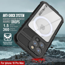 Load image into Gallery viewer, iPhone 16 Pro Max Metal Extreme 2.0 Series Aluminum Waterproof Case IP68 W/Buillt in Screen Protector [Black]
