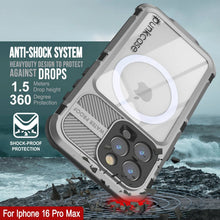 Load image into Gallery viewer, iPhone 16 Pro Max Metal Extreme 2.0 Series Aluminum Waterproof Case IP68 W/Buillt in Screen Protector [Silver]
