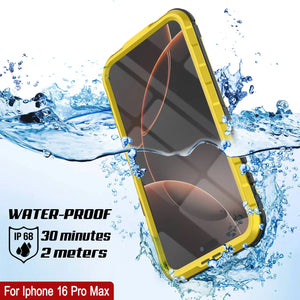 iPhone 16 Pro Max Metal Extreme 2.0 Series Aluminum Waterproof Case IP68 W/Buillt in Screen Protector [Yellow]