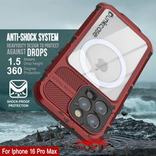 Load image into Gallery viewer, iPhone 16 Pro Max Metal Extreme 2.0 Series Aluminum Waterproof Case IP68 W/Buillt in Screen Protector [Red-Black]
