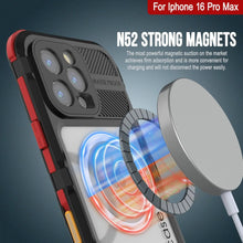 Load image into Gallery viewer, iPhone 16 Pro Max Metal Extreme 2.0 Series Aluminum Waterproof Case IP68 W/Buillt in Screen Protector [Black-Red]
