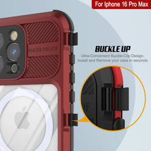 Load image into Gallery viewer, iPhone 16 Pro Max Metal Extreme 2.0 Series Aluminum Waterproof Case IP68 W/Buillt in Screen Protector [Red-Black]
