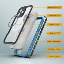 Load image into Gallery viewer, iPhone 16 Pro Max Waterproof IP68 Case, Punkcase [Light blue] [StudStar Series] [Slim Fit] [Dirtproof]
