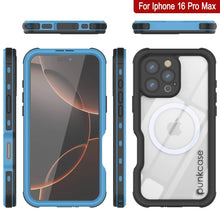 Load image into Gallery viewer, iPhone 16 Pro Max Waterproof IP68 Case, Punkcase [Light blue] [StudStar Series] [Slim Fit] [Dirtproof]

