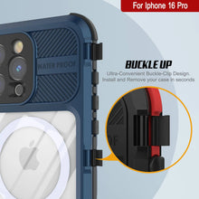 Load image into Gallery viewer, iPhone 16 Pro Metal Extreme 2.0 Series Aluminum Waterproof Case IP68 W/Buillt in Screen Protector [Blue]
