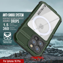 Load image into Gallery viewer, iPhone 16 Pro Metal Extreme 2.0 Series Aluminum Waterproof Case IP68 W/Buillt in Screen Protector [Dark-Green]
