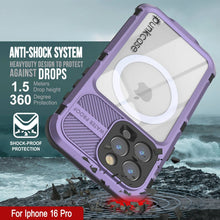 Load image into Gallery viewer, iPhone 16 Pro Metal Extreme 2.0 Series Aluminum Waterproof Case IP68 W/Buillt in Screen Protector [Purple]

