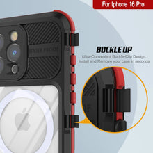 Load image into Gallery viewer, iPhone 16 Pro Metal Extreme 2.0 Series Aluminum Waterproof Case IP68 W/Buillt in Screen Protector [Black-Red]

