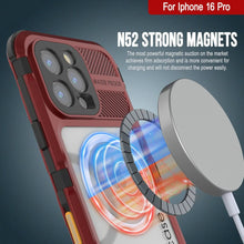 Load image into Gallery viewer, iPhone 16 Pro Metal Extreme 2.0 Series Aluminum Waterproof Case IP68 W/Buillt in Screen Protector [Red-Black]
