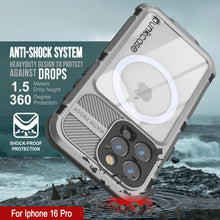 Load image into Gallery viewer, iPhone 16 Pro Metal Extreme 2.0 Series Aluminum Waterproof Case IP68 W/Buillt in Screen Protector [Silver]
