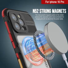 Load image into Gallery viewer, iPhone 16 Pro Metal Extreme 2.0 Series Aluminum Waterproof Case IP68 W/Buillt in Screen Protector [Black-Red]
