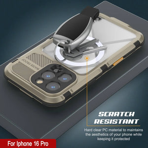 iPhone 16 Pro Metal Extreme 2.0 Series Aluminum Waterproof Case IP68 W/Buillt in Screen Protector [Gold]
