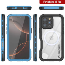 Load image into Gallery viewer, iPhone 16 Pro Waterproof IP68 Case, Punkcase [Light blue] [StudStar Series] [Slim Fit] [Dirtproof]
