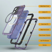 Load image into Gallery viewer, iPhone 16 Metal Extreme 2.0 Series Aluminum Waterproof Case IP68 W/Buillt in Screen Protector [Purple]
