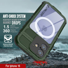 Load image into Gallery viewer, iPhone 16 Metal Extreme 2.0 Series Aluminum Waterproof Case IP68 W/Buillt in Screen Protector [Dark-Green]
