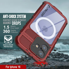 Load image into Gallery viewer, iPhone 16 Metal Extreme 2.0 Series Aluminum Waterproof Case IP68 W/Buillt in Screen Protector [Red-Black]
