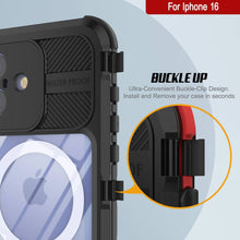 Load image into Gallery viewer, iPhone 16 Metal Extreme 2.0 Series Aluminum Waterproof Case IP68 W/Buillt in Screen Protector [Black]
